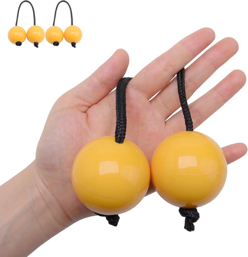 MGTECH 2 Pairs Aslatua Shakers, Kashaka Musical Percussion Instrument African Asalato Shaker Rhythmic Balls, Yellow - Image 1